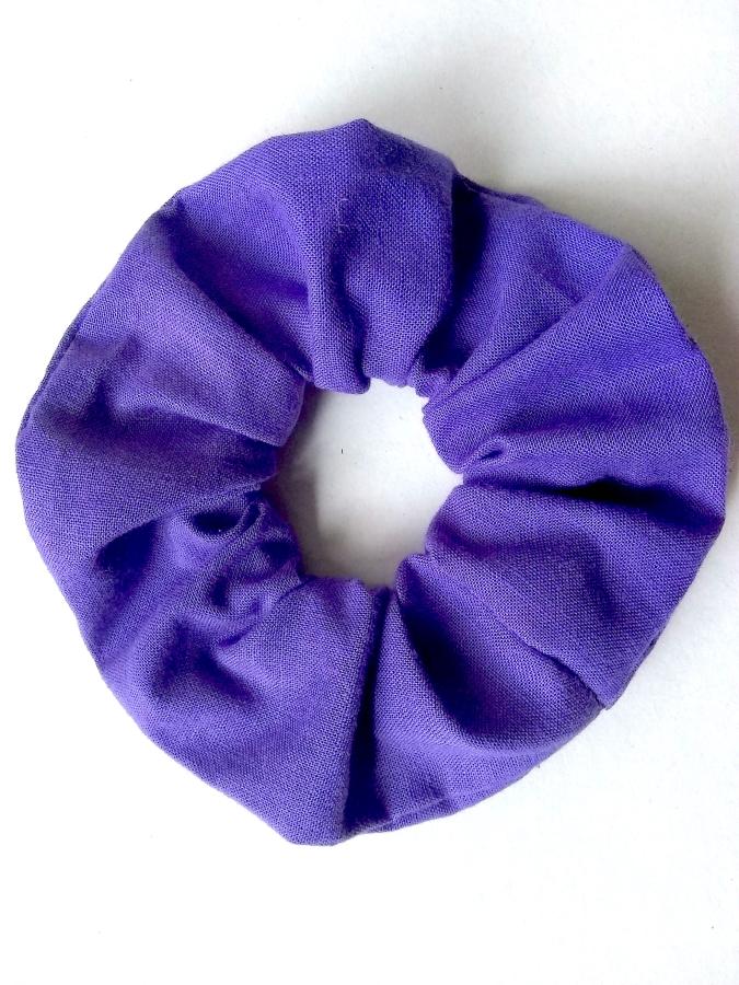Thick purple scrunchie